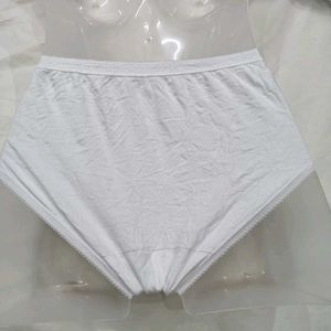 🪔 White Cotton Briefs with Lace Trim