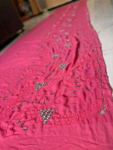 Stunning Pink Embellished Saree