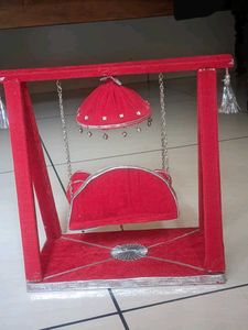 Elegant Red Jhula for krishna ji