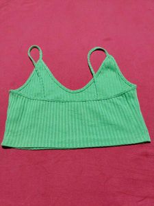Shein Green Ribbed Crop Top