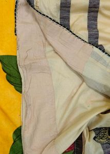 Elegant Butter Yellow Cotton Blend Saree