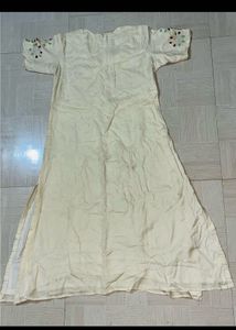 Embroidered Cream Kurta
