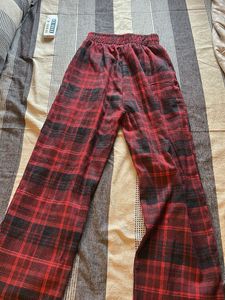 Cozy Plaid Wide-Leg Pants