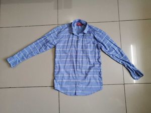 Men's Blue Striped Casual Shirt