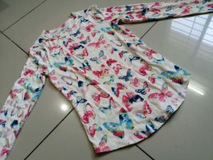 Cute Butterfly Print Long Sleeve Top