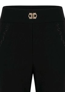 Chic Black Pants/jeggings with Embellished Pockets