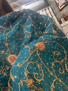 Blue Embroidered Dupatta