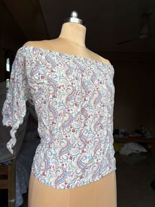 Boho Off-Shoulder Paisley Print Top