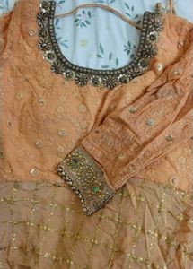 Designer Peach Lehenga Choli Set