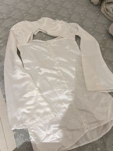 Elegant White satin party dress