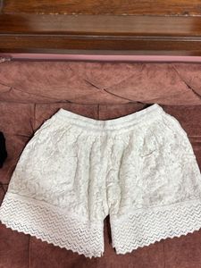 White Lace Shorts