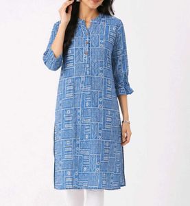Boho Print Blue Kurta Top for women