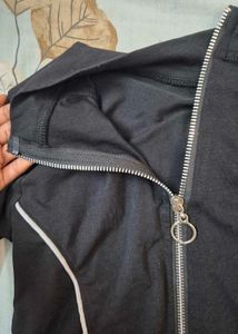 Black Zip-Up Gym Top