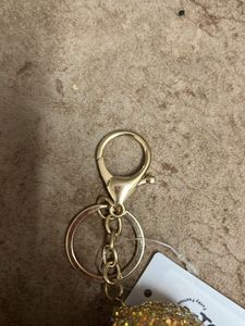 Sparkly Gold Ball Keychain