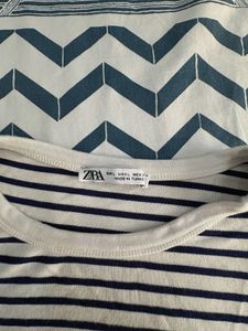 Zara Striped Cropped T-Shirt