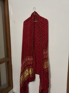 Vibrant Red Bandhani Dupatta
