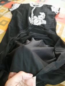 black synthetic kurta