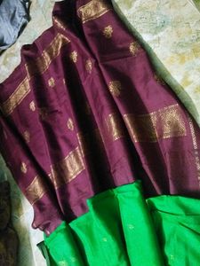 Green Maroon Pattu Saree