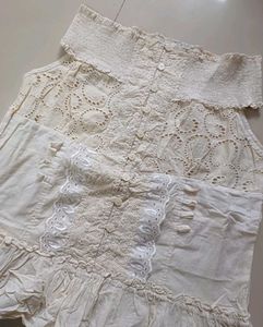 Boho Eyelet Lace Off-Shoulder Top