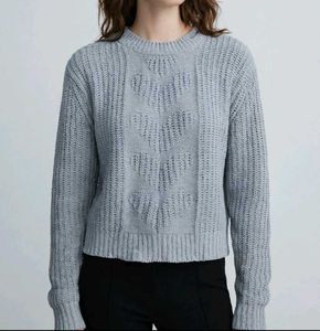 Light Gray Textured Knit Sweater