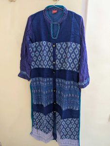 Blue Geometric Print Kurta