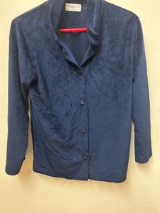 Blue Button-Down Top