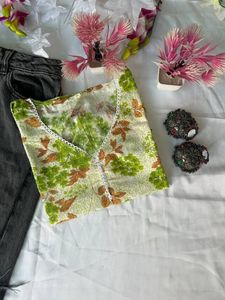 Floral Print V-Neck Tunic Top