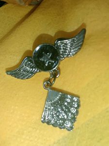 Vintage Wing &amp; Fan Charm Brooch