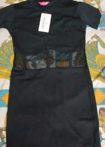 Stylish Black Sheer Panel Dress