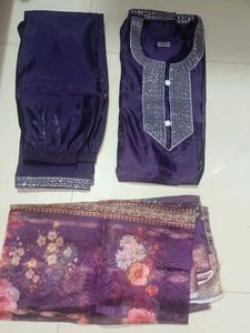 Elegant Purple Kurta Set with Dupatta