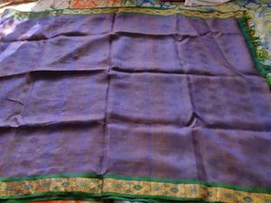 Purple Silk Saree with Green Border