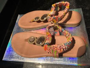 Boho Embellished Flat Sandals