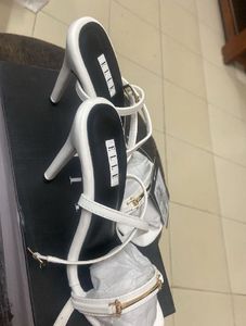 Elle White Strappy Heeled Sandals