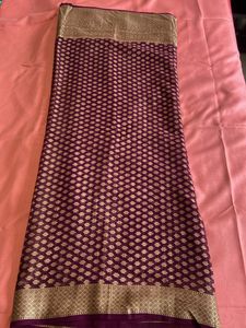 New Purple Saree With Blouse Piece