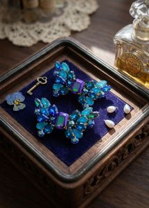New Sparkling Blue Bow Earrings l Last pair