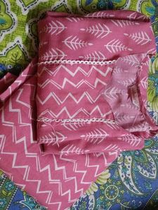 Beautiful Pink Kurta Set with Zigzag Print✴️💃