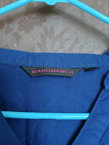 Royal Blue V-Neck Kurta