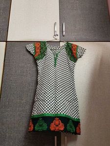 Polka Dot Embroidered Kurta
