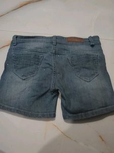 Distressed Denim Shorts