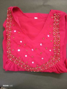 Beautiful Pink Kurta with Embellishments
