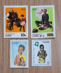 Set Of 4 Zaire Stamps