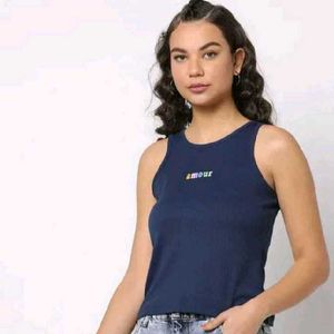 Blue Sleeveless Tank Top