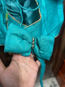 Embroidered Teal Blouse &amp; lehenga