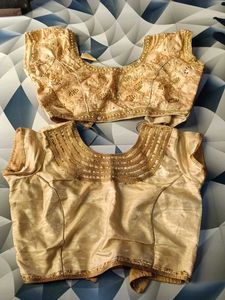 Golden Embroidered Blouse Set.... combo set