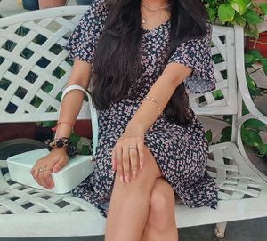 Black Floral Print Dress