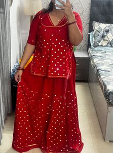 Vibrant Red Rajasthani dress