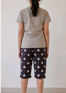 Cute Floral Print Pajama Set