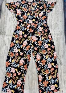 Floral Print Wide Leg Jumpsuit