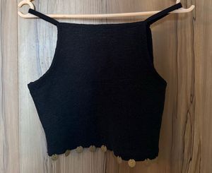 Statement black crop top