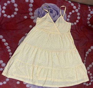 Cute Yellow Floral Tiered Dress